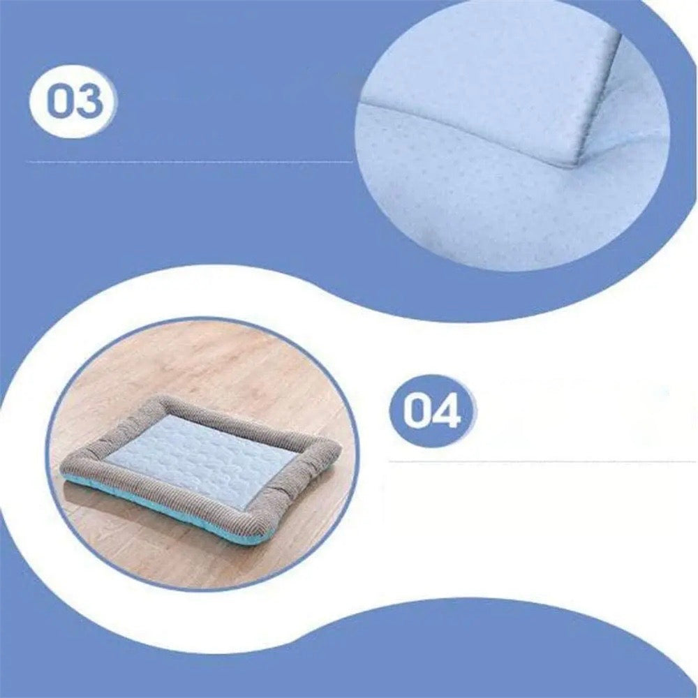 Tapis Rafraîchissant d'Été pour Animaux de Compagnie Respirant Lavable