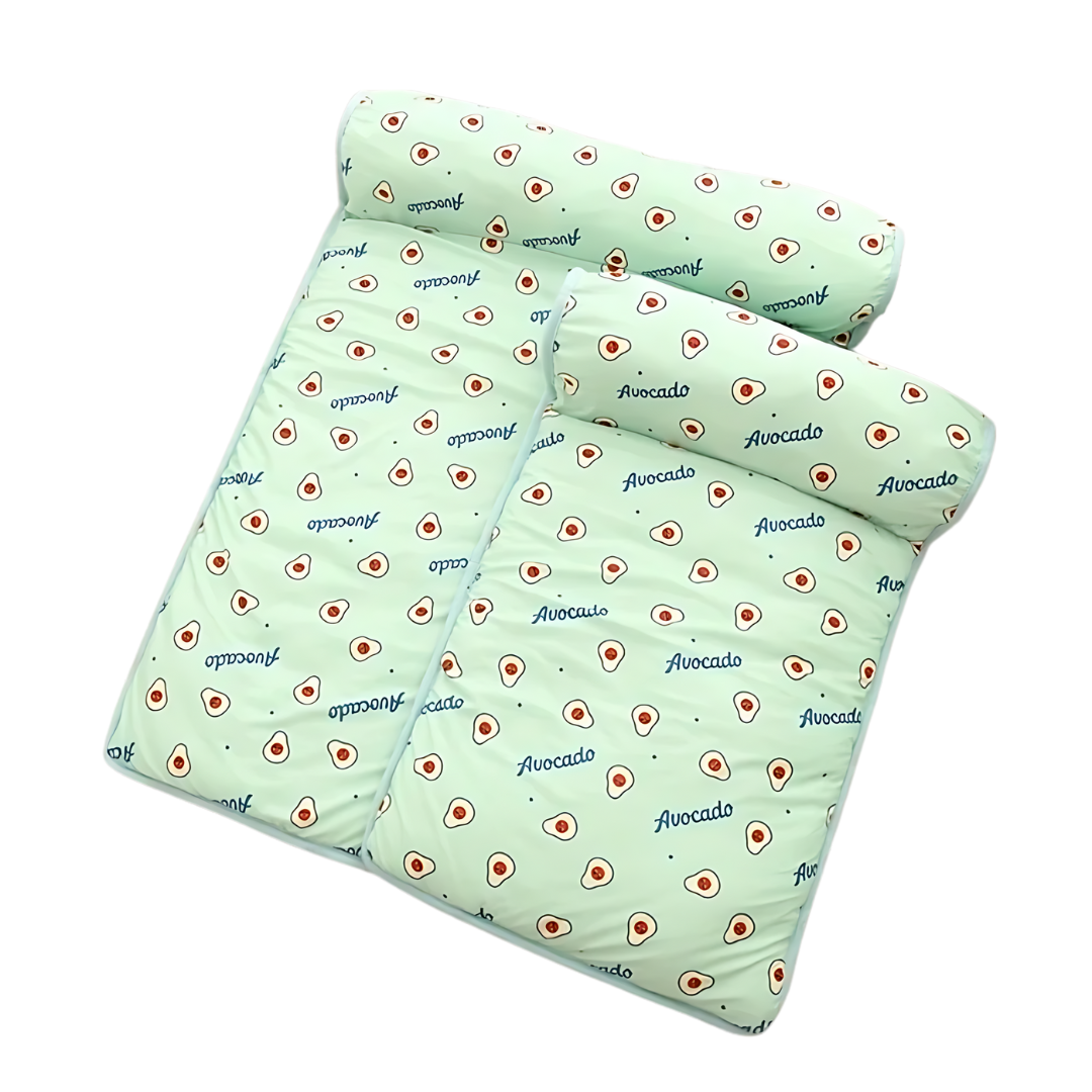 Lit pour Chien Rafraîchissant avec Coussin Auto-Rafraîchissant Confortable en Peluche Léger Portable