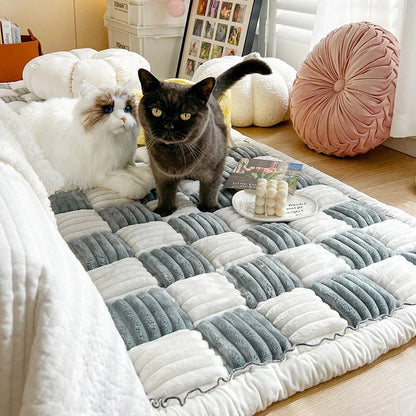 Couvre-canapés à carreaux doux pour chiens