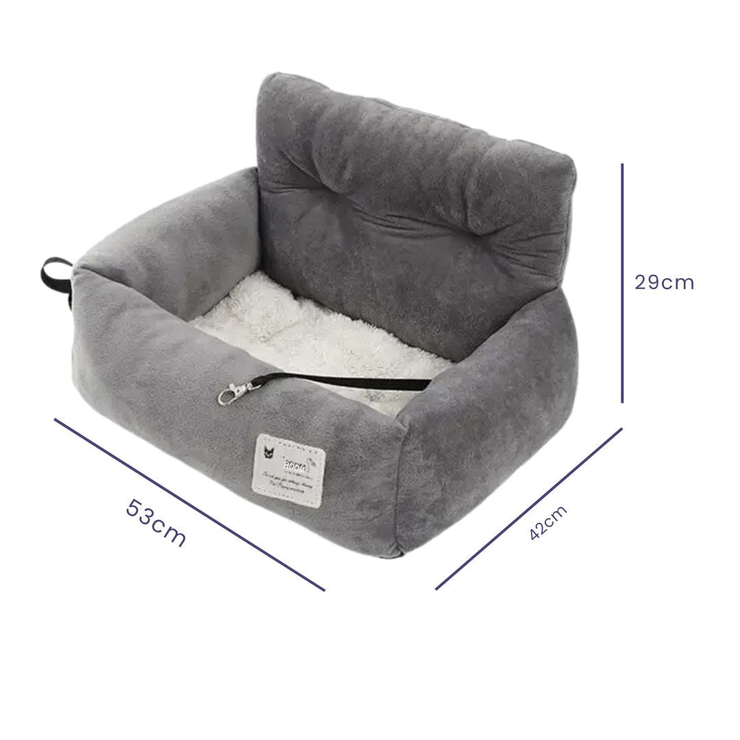 Rehausseur de Siège Auto en Peluche pour Chiens Confortable et Sûr avec Housse Lavable en Machine
