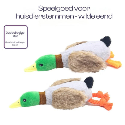 Canard en Peluche Jouet à Mordre Bruits Sifflants Soins Dentaires Durable Sûr pour Chiens