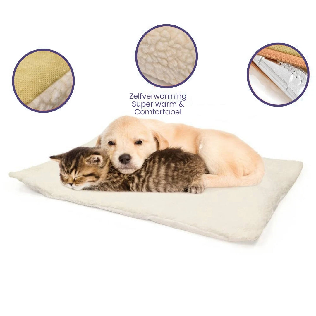 Tapis Thermique Auto-chauffant pour Animaux de Compagnie Confortable Douillet Économique Lavable en Machine Coton