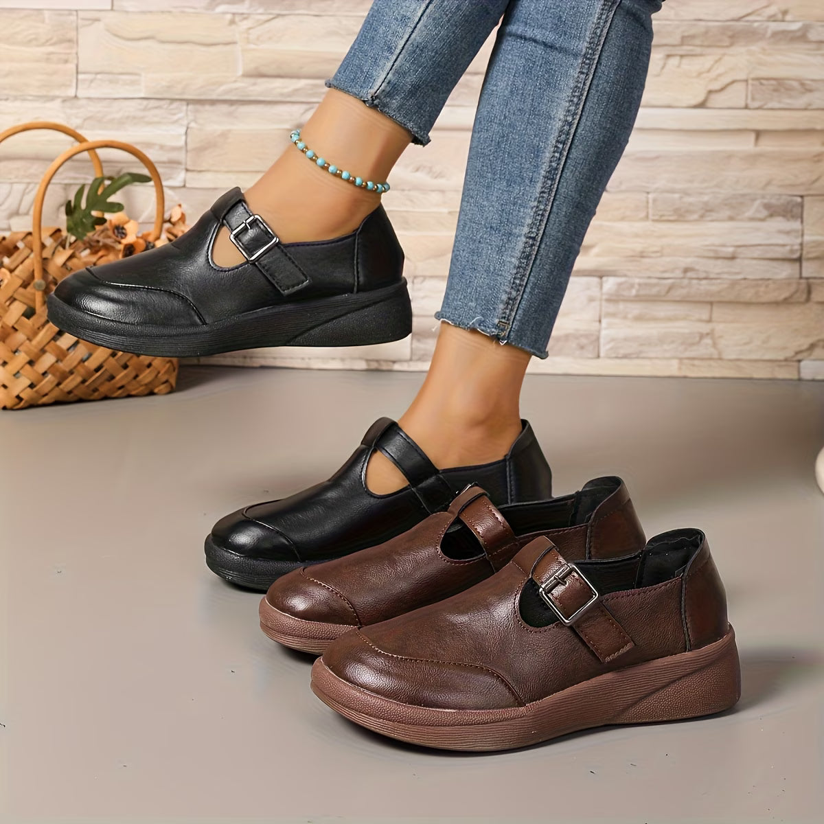 Élodie™ | Chaussures en cuir au charme rétro