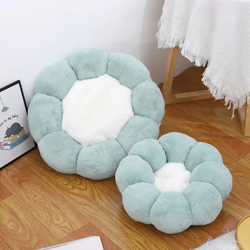 Coussin pour Chat en Forme de Fleur Auto-chauffant Lavable et Universel pour Toutes les Saisons