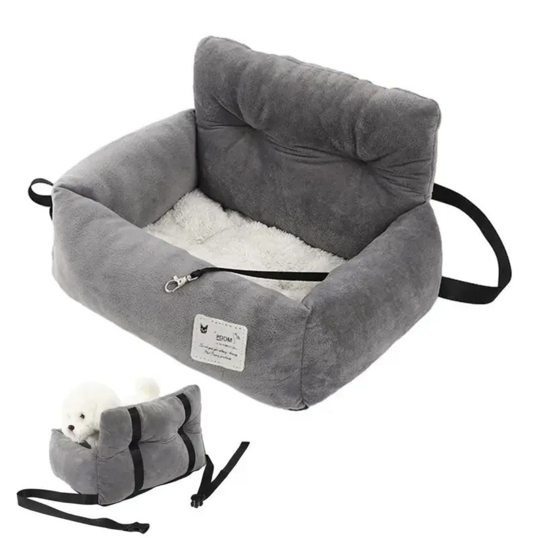 Rehausseur de Siège Auto en Peluche pour Chiens Confortable et Sûr avec Housse Lavable en Machine