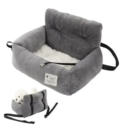 Rehausseur de Siège Auto en Peluche pour Chiens Confortable et Sûr avec Housse Lavable en Machine