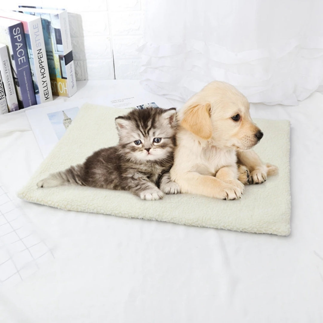 Tapis Thermique Auto-chauffant pour Animaux de Compagnie Confortable Douillet Économique Lavable en Machine Coton