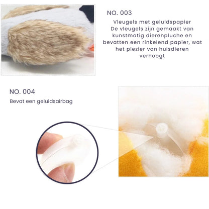 Canard en Peluche Jouet à Mordre Bruits Sifflants Soins Dentaires Durable Sûr pour Chiens