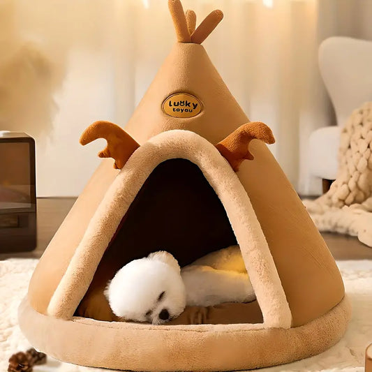 Nid Douillet pour Animaux de Compagnie - Refuge Sûr en Peluche Douce, Confort Antidérapant, Lavable en Machine, Design Portable