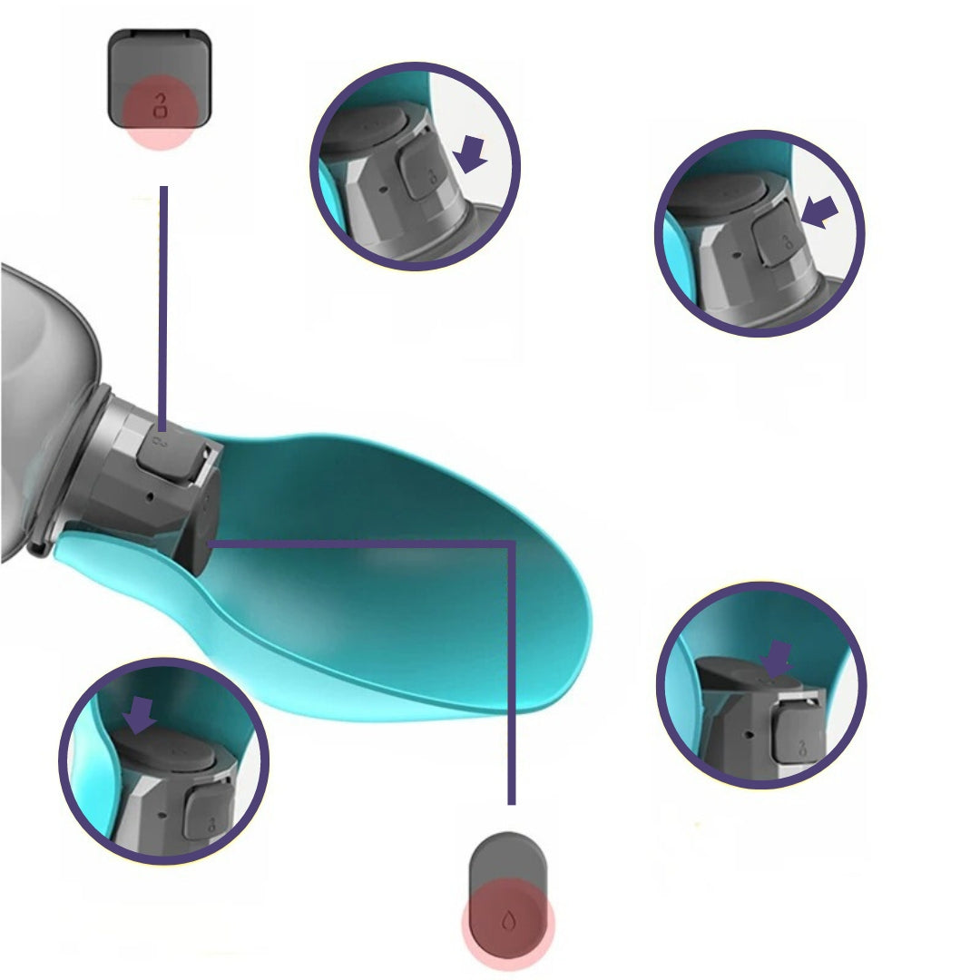 Sippy™ | Bouteille d'eau portable et sans fuite pour chiens