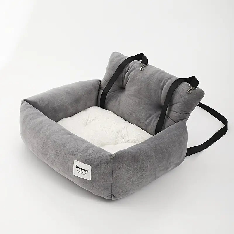 Rehausseur de Siège Auto en Peluche pour Chiens Confortable et Sûr avec Housse Lavable en Machine