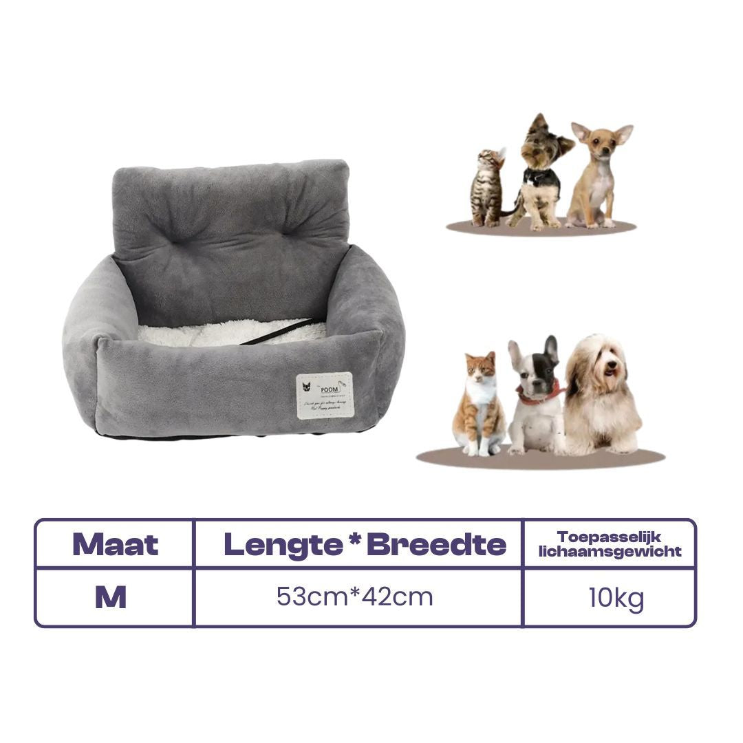 Rehausseur de Siège Auto en Peluche pour Chiens Confortable et Sûr avec Housse Lavable en Machine