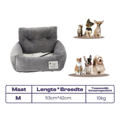 Rehausseur de Siège Auto en Peluche pour Chiens Confortable et Sûr avec Housse Lavable en Machine
