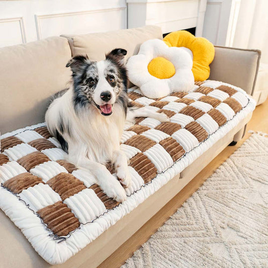 Couvre-canapés à carreaux doux pour chiens