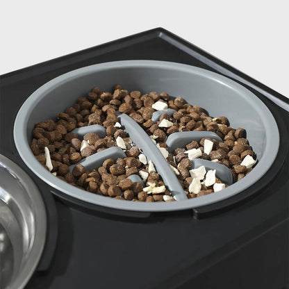 BowWow™ | Gamelle pour chien réglable en hauteur avec option de nourriture lente