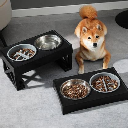 BowWow™ | Gamelle pour chien réglable en hauteur avec option de nourriture lente