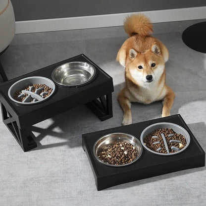 BowWow™ | Gamelle pour chien réglable en hauteur avec option de nourriture lente