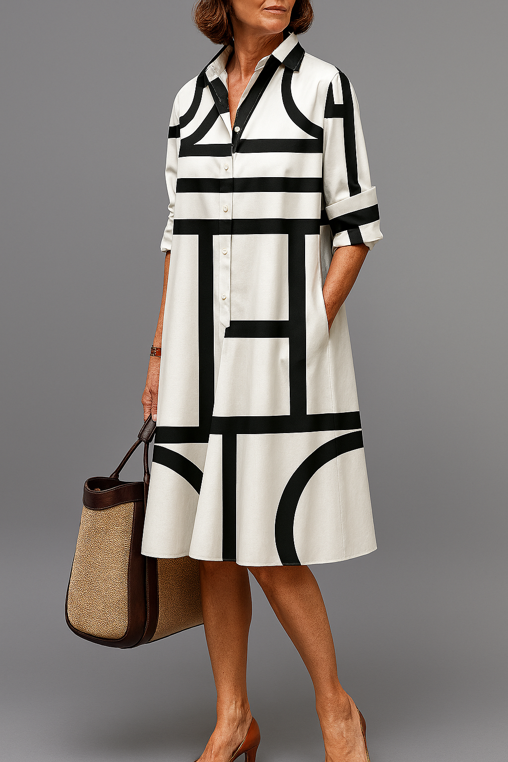 Soline™ | Robe midi graphique