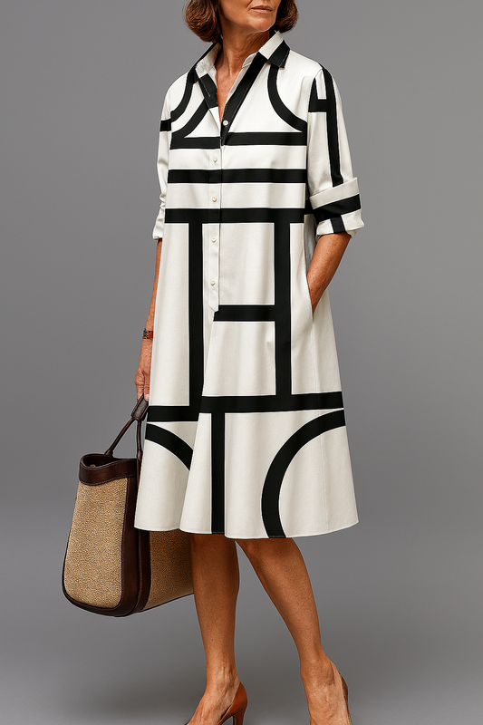 Soline™ | Robe midi graphique