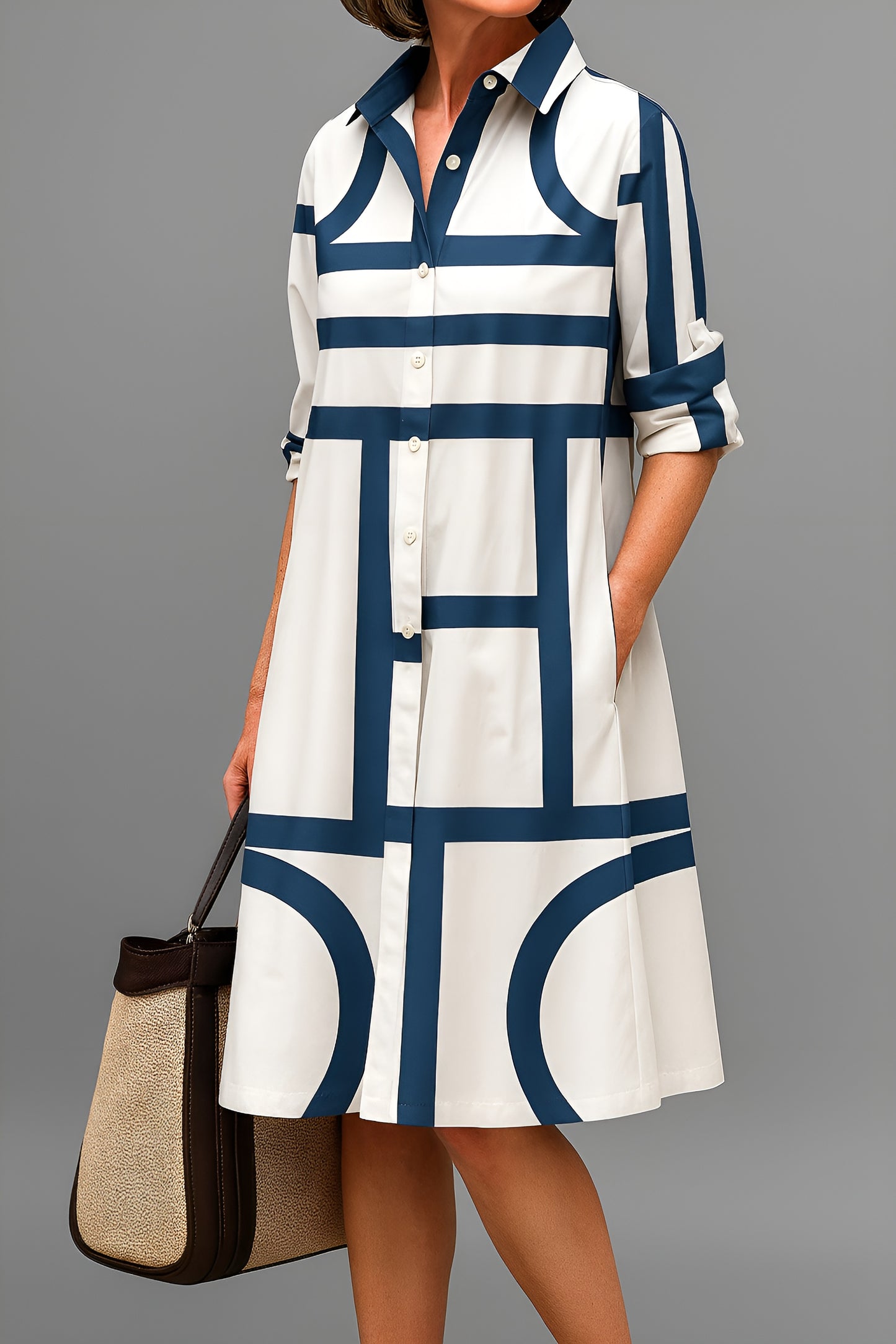 Soline™ | Robe midi graphique