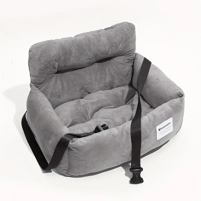 Rehausseur de Siège Auto en Peluche pour Chiens Confortable et Sûr avec Housse Lavable en Machine