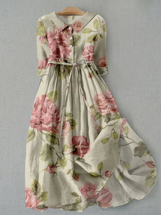 Marley - Robe à Taille Fleurie avec Fermeture à Lacets Vintage