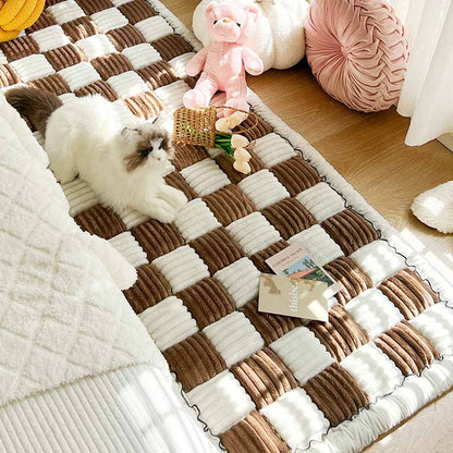 Couvre-canapés à carreaux doux pour chiens